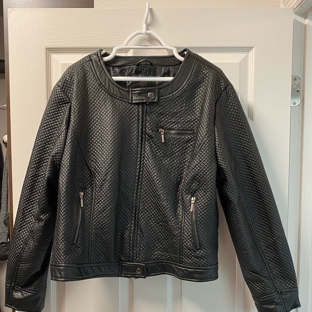 Pleather (fake leather) Black Jacket, 3X